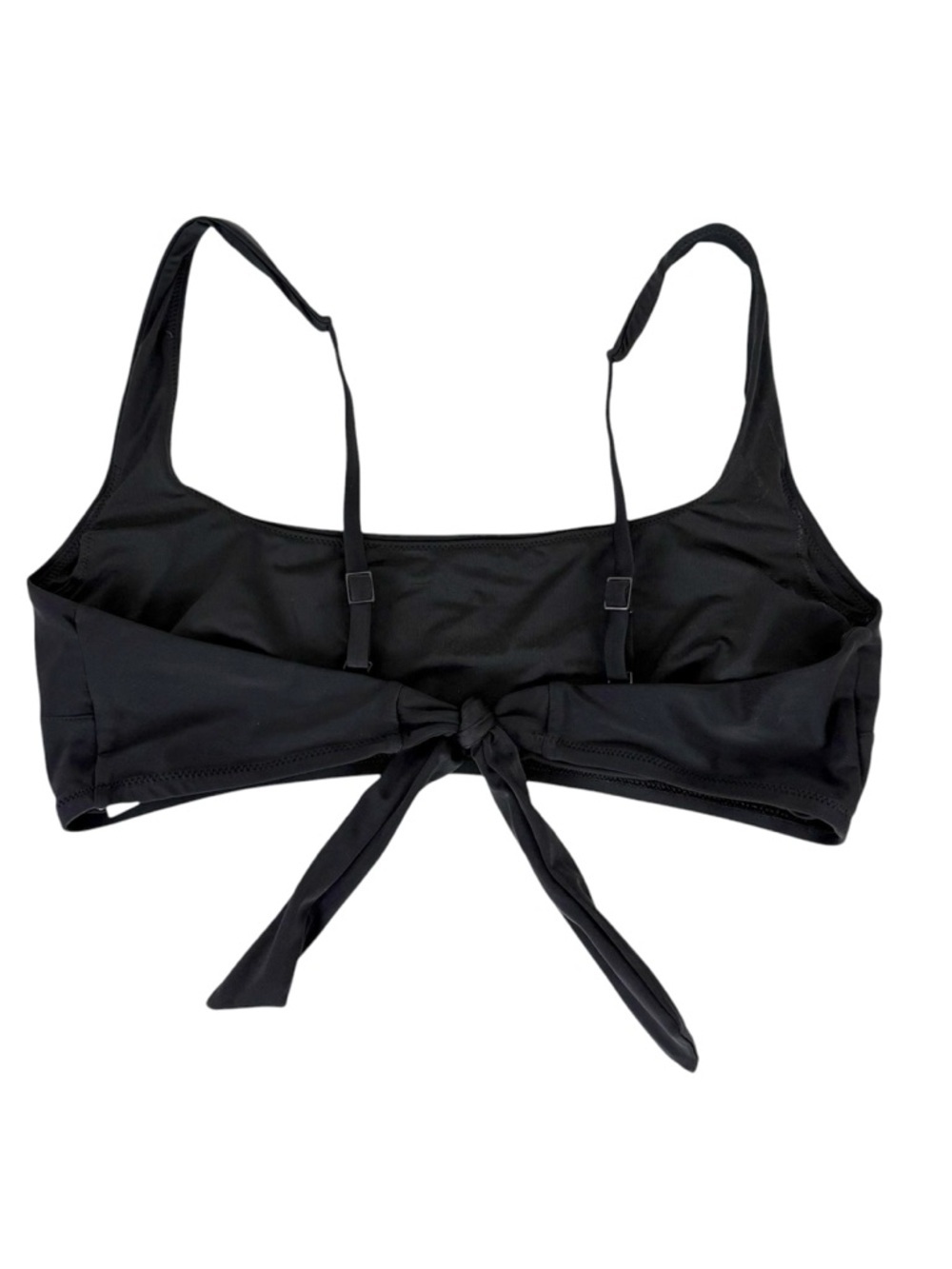 aerie Black Tie-Front Bikini Top